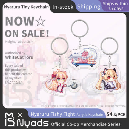 Nyaruru Fishy Fight Tiny Acrylic Key Chain