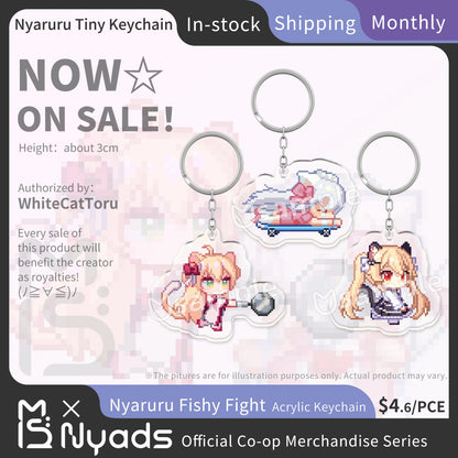 Nyaruru Fishy Fight Tiny Acrylic Key Chain